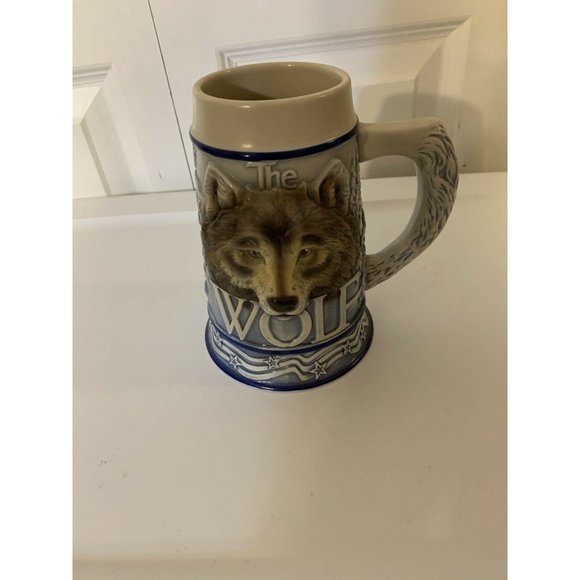 Tom O'Brien American Animal Stein The Grey Wolf Made in Brazil by Ceramarte 2000 - Picture 3 of 10